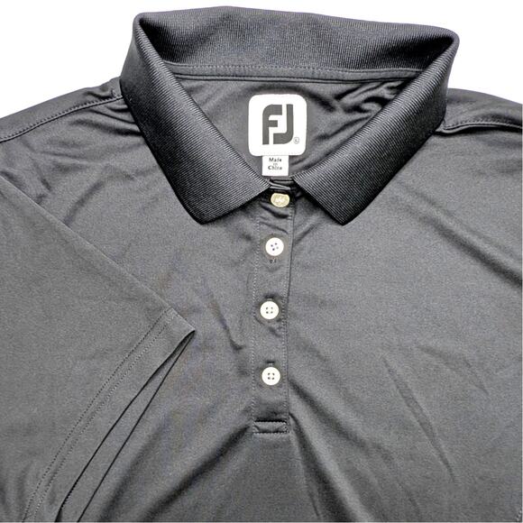 Footjoy Womens Golf Polo Shirt - XL Black FJ Performance Stretch - Picture 1 of 7
